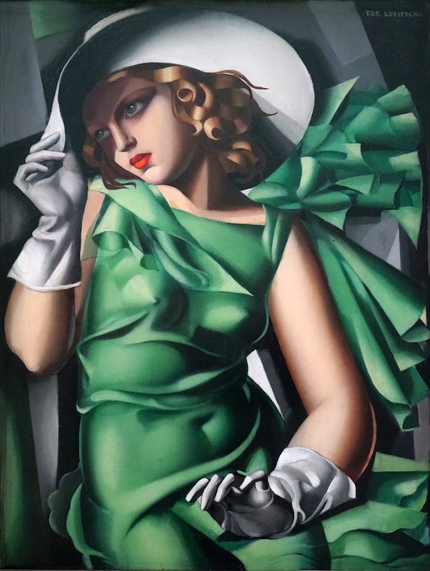 Femme robe verte de Tamara de Lempicka