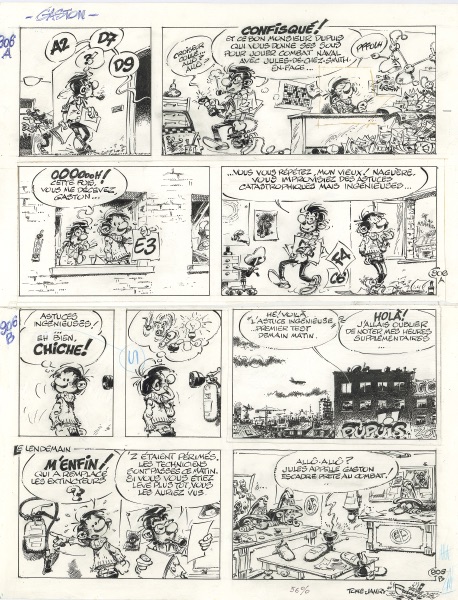 Planche Gaston Lagaffe d'André Franquin