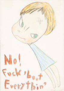 "No fuck about everythin'" de Yoshitomo Nara 