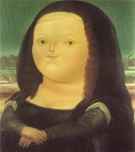 Peinture sur huile "Mona Lisa" de Fernando Botero