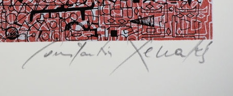Signature de Constantin Xenakis